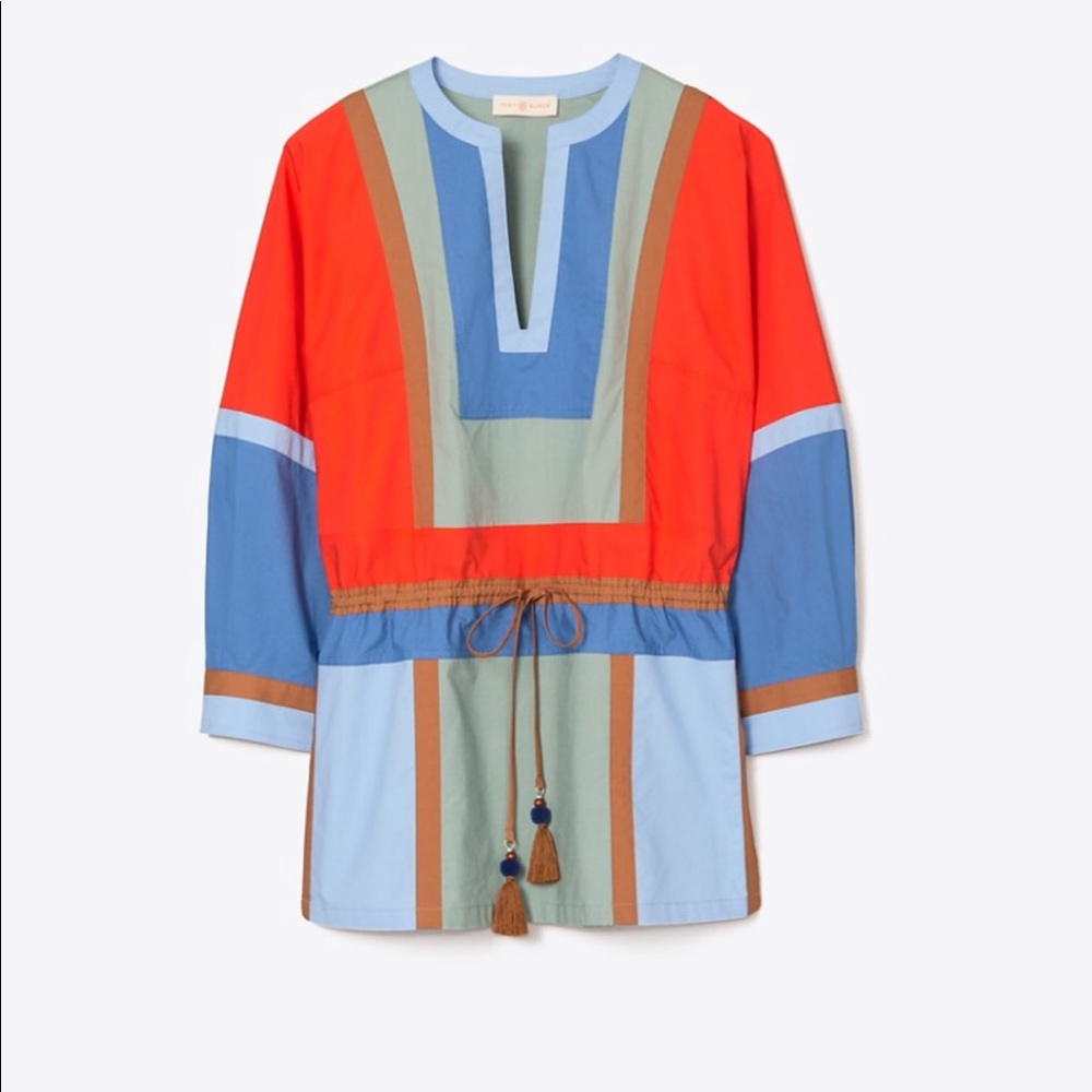 Tory Burch Color Block Poplin Tunic